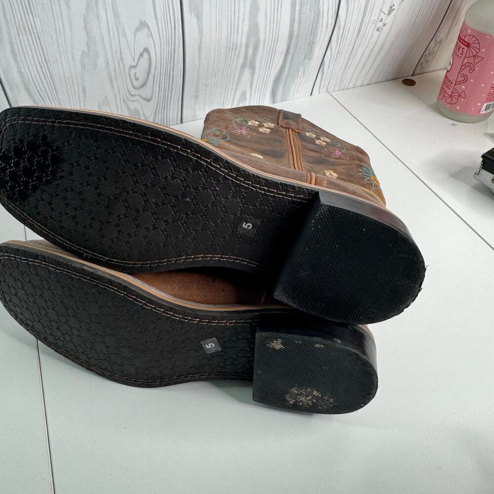 Smoky Mountain Boots Youth Sz 5R/Woman’s Sz 6.5 Floral Brown Square 3843Y - Picture 5 of 9